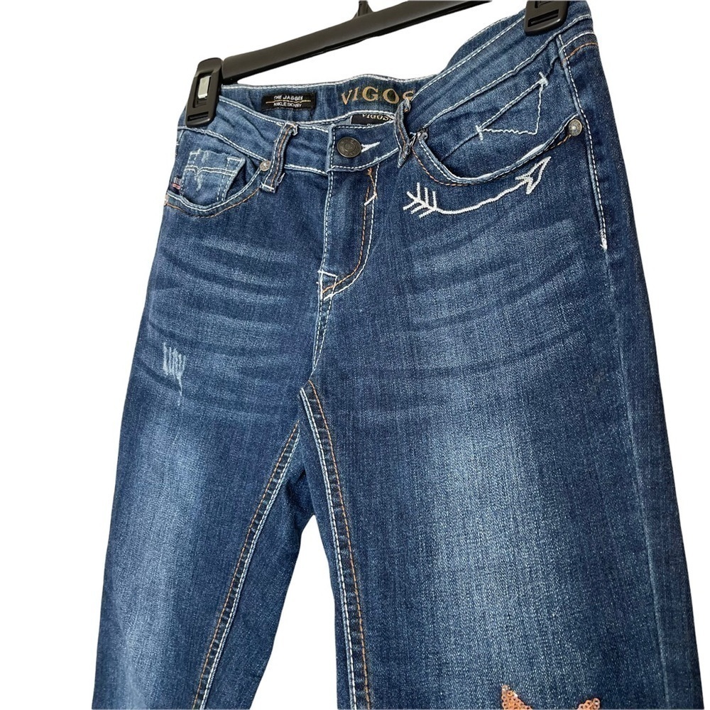 Vigoss Girl's The Jagger Ankle Skinny Super Stretch Denim Jeans Blue Star 12 - Picture 4 of 7